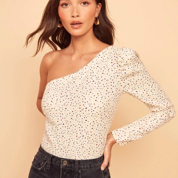 ‼️SALE‼️REFORMATION Francine Polka Dot - Picture 1 of 3